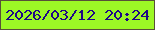文字の大きさ：5、枠の色：575038、背景の色：9cf825、文字の色：1e0886 無料ブログパーツのブログ時計