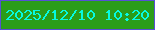 文字の大きさ：3、枠の色：5750d4、背景の色：2b9d19、文字の色：06fae1 無料ブログパーツのブログ時計