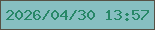 文字の大きさ：5、枠の色：575145、背景の色：87bfc1、文字の色：278767 無料ブログパーツのブログ時計