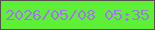 文字の大きさ：5、枠の色：57514d、背景の色：5df036、文字の色：a375f0 無料ブログパーツのブログ時計