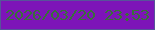 文字の大きさ：1、枠の色：57539a、背景の色：7d14b8、文字の色：396f3a 無料ブログパーツのブログ時計