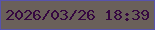 文字の大きさ：4、枠の色：5753ad、背景の色：6a605a、文字の色：350740 無料ブログパーツのブログ時計