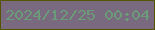 文字の大きさ：1、枠の色：575402、背景の色：7a6a7f、文字の色：6c9b79 無料ブログパーツのブログ時計