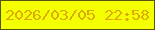 文字の大きさ：1、枠の色：575513、背景の色：f4ff01、文字の色：dcaa03 無料ブログパーツのブログ時計