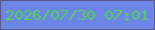 文字の大きさ：1、枠の色：575789、背景の色：6c85e7、文字の色：4cd256 無料ブログパーツのブログ時計
