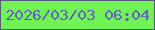 文字の大きさ：3、枠の色：575a83、背景の色：70f454、文字の色：635fc4 無料ブログパーツのブログ時計