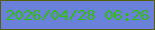 文字の大きさ：3、枠の色：575c0e、背景の色：6a81da、文字の色：34bb10 無料ブログパーツのブログ時計