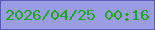 文字の大きさ：4、枠の色：575cbd、背景の色：9a9de3、文字の色：1aa715 無料ブログパーツのブログ時計