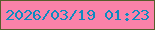 文字の大きさ：5、枠の色：575d2b、背景の色：fa82a9、文字の色：0d8bc0 無料ブログパーツのブログ時計