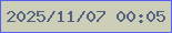 文字の大きさ：4、枠の色：5760ee、背景の色：cdceb7、文字の色：536280 無料ブログパーツのブログ時計