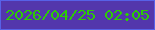 文字の大きさ：3、枠の色：5761e8、背景の色：5336ac、文字の色：2dcb05 無料ブログパーツのブログ時計