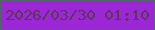 文字の大きさ：3、枠の色：576271、背景の色：9c27d7、文字の色：5b3755 無料ブログパーツのブログ時計