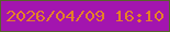 文字の大きさ：3、枠の色：57642a、背景の色：a315af、文字の色：e58127 無料ブログパーツのブログ時計