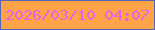 文字の大きさ：5、枠の色：5765b6、背景の色：fca447、文字の色：e563ec 無料ブログパーツのブログ時計