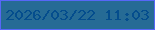 文字の大きさ：4、枠の色：5767f7、背景の色：266b95、文字の色：044d8d 無料ブログパーツのブログ時計