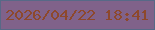 文字の大きさ：2、枠の色：576987、背景の色：80628a、文字の色：8d482c 無料ブログパーツのブログ時計