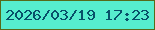 文字の大きさ：4、枠の色：576a19、背景の色：56edce、文字の色：085069 無料ブログパーツのブログ時計