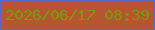 文字の大きさ：2、枠の色：576acc、背景の色：b65630、文字の色：749f03 無料ブログパーツのブログ時計