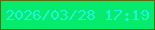 文字の大きさ：5、枠の色：576c10、背景の色：07eb6c、文字の色：24f1d9 無料ブログパーツのブログ時計