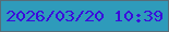 文字の大きさ：5、枠の色：576c77、背景の色：2e9bbb、文字の色：3a0adc 無料ブログパーツのブログ時計