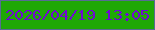 文字の大きさ：4、枠の色：576c94、背景の色：1fa806、文字の色：7007d4 無料ブログパーツのブログ時計