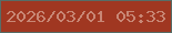 文字の大きさ：2、枠の色：576d67、背景の色：a03721、文字の色：c88775 無料ブログパーツのブログ時計