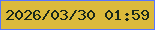 文字の大きさ：4、枠の色：5775ff、背景の色：dbba3b、文字の色：19271b 無料ブログパーツのブログ時計