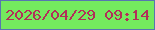 文字の大きさ：3、枠の色：5776b0、背景の色：74ea5e、文字の色：b22f59 無料ブログパーツのブログ時計
