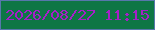 文字の大きさ：4、枠の色：5777ac、背景の色：0e7645、文字の色：a61fc8 無料ブログパーツのブログ時計