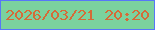 文字の大きさ：3、枠の色：5777f8、背景の色：7bd29e、文字の色：d56b37 無料ブログパーツのブログ時計