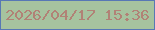 文字の大きさ：5、枠の色：5778b5、背景の色：a6c39f、文字の色：b18276 無料ブログパーツのブログ時計