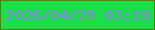 文字の大きさ：5、枠の色：577a08、背景の色：19df48、文字の色：937af6 無料ブログパーツのブログ時計