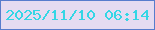 文字の大きさ：4、枠の色：577ccd、背景の色：e5dbf1、文字の色：34d6e5 無料ブログパーツのブログ時計