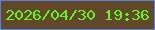 文字の大きさ：4、枠の色：5781db、背景の色：604828、文字の色：67f519 無料ブログパーツのブログ時計