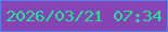 文字の大きさ：5、枠の色：5781ef、背景の色：8744b5、文字の色：18e795 無料ブログパーツのブログ時計