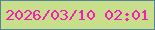 文字の大きさ：5、枠の色：57839a、背景の色：c7df8b、文字の色：f41db7 無料ブログパーツのブログ時計