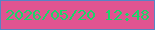 文字の大きさ：2、枠の色：5784c5、背景の色：e05491、文字の色：1bd569 無料ブログパーツのブログ時計