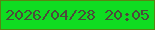 文字の大きさ：1、枠の色：578512、背景の色：0fdc21、文字の色：4c4a3b 無料ブログパーツのブログ時計
