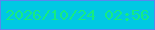 文字の大きさ：3、枠の色：5788ee、背景の色：00c9e3、文字の色：15eb82 無料ブログパーツのブログ時計