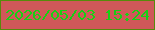 文字の大きさ：5、枠の色：578b0a、背景の色：d05859、文字の色：17d014 無料ブログパーツのブログ時計