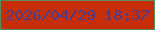 文字の大きさ：1、枠の色：578c5c、背景の色：c62e0a、文字の色：473e90 無料ブログパーツのブログ時計