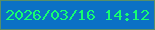 文字の大きさ：4、枠の色：578f69、背景の色：0b71c5、文字の色：15fd72 無料ブログパーツのブログ時計