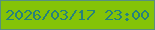 文字の大きさ：5、枠の色：57907d、背景の色：84c307、文字の色：26827b 無料ブログパーツのブログ時計