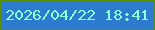 文字の大きさ：5、枠の色：579102、背景の色：2c7bce、文字の色：8bffd7 無料ブログパーツのブログ時計