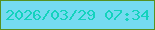 文字の大きさ：2、枠の色：579120、背景の色：75dbf0、文字の色：14d2bd 無料ブログパーツのブログ時計