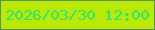 文字の大きさ：1、枠の色：579266、背景の色：bae903、文字の色：2ae576 無料ブログパーツのブログ時計