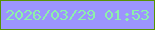 文字の大きさ：3、枠の色：579301、背景の色：9c95fd、文字の色：8df1aa 無料ブログパーツのブログ時計