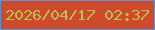 文字の大きさ：4、枠の色：5796dc、背景の色：cf4a2c、文字の色：bbc050 無料ブログパーツのブログ時計