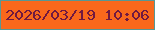 文字の大きさ：5、枠の色：579794、背景の色：f9681c、文字の色：701941 無料ブログパーツのブログ時計