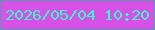 文字の大きさ：3、枠の色：5797b2、背景の色：d751e7、文字の色：36f8c8 無料ブログパーツのブログ時計